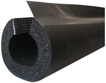 K-Flex 6RXLO100138 NBR/PVC Insul-Lock DS Tube with PVC Overlap Tape, 1-3/8" Nominal Insulation ID, 6 Length, 1" Wall Thickness, Black Pack of 10