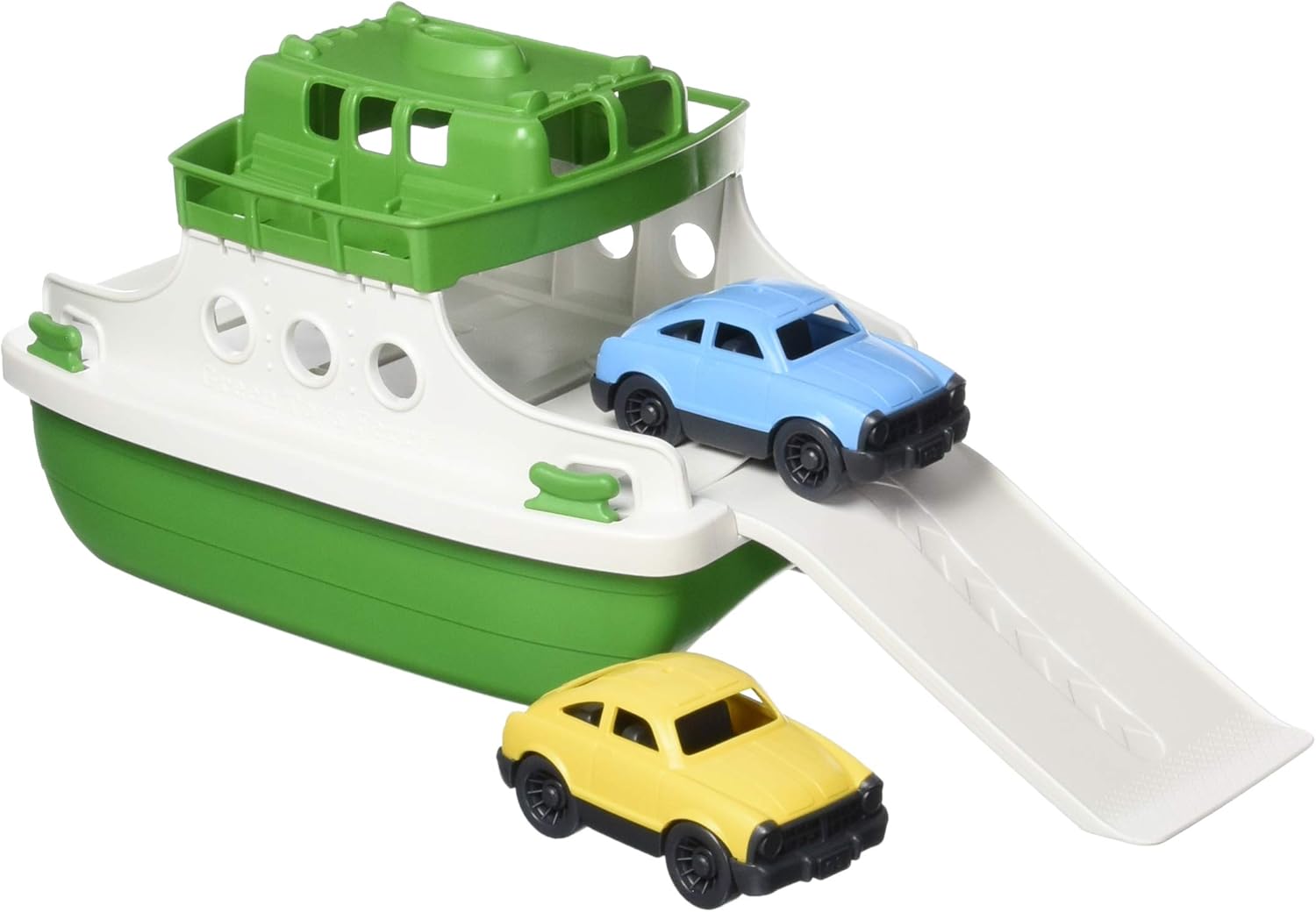 Green Toys Ferry Boat, Green/White CB - Pretend Play, Motor Skills, Kids Bath Toy Floating Vehicle. No BPA, phthalates, PVC. Dishwasher Safe, Recycled Plastic, Made in USA. : Toys & Games