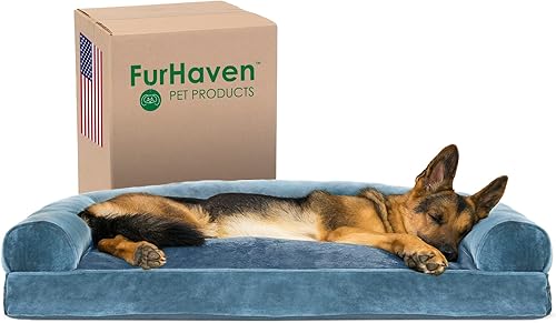 Miniatura 7 de Furhaven - Cama con almohada para perros, estilo sofá, acolchada, con funda extraíble y lavable, color gris plateado, tamaño jumbo (XL)