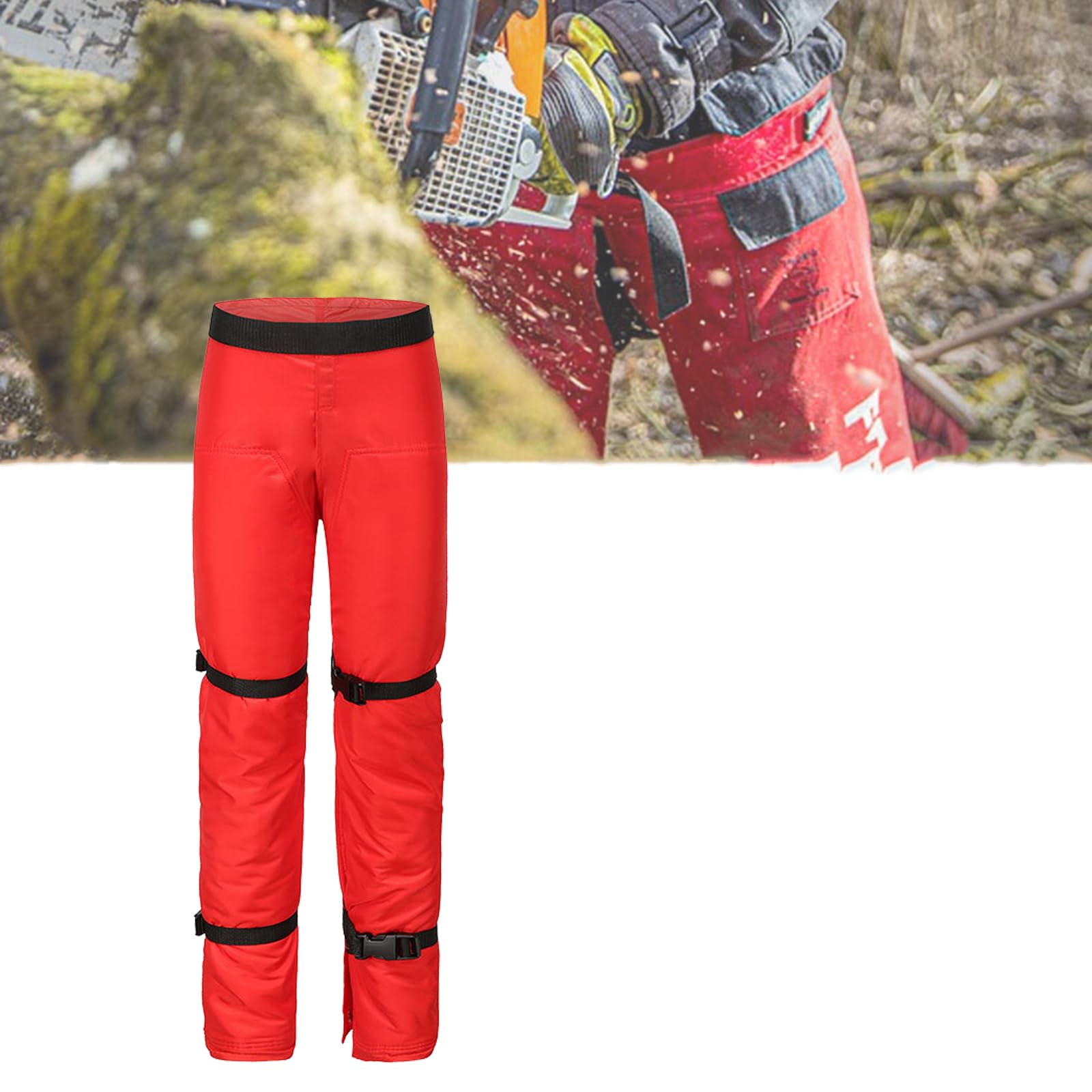 Pantaloni Anti-Motosega, Pantaloni Anti-Motosega con Cintura Protettiva E Regolabile A 9 Strati, Attrezzi Forestali di Sicurezza per Taglio, Disboscamento,M