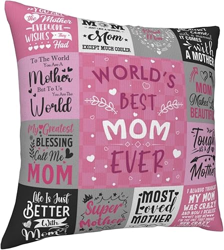 Miniatura 2 de Funda de almohada para mamá de hija e hijo, regalo de cumpleaños de la madre, funda de almohada de 18 x 18 pulgadas
