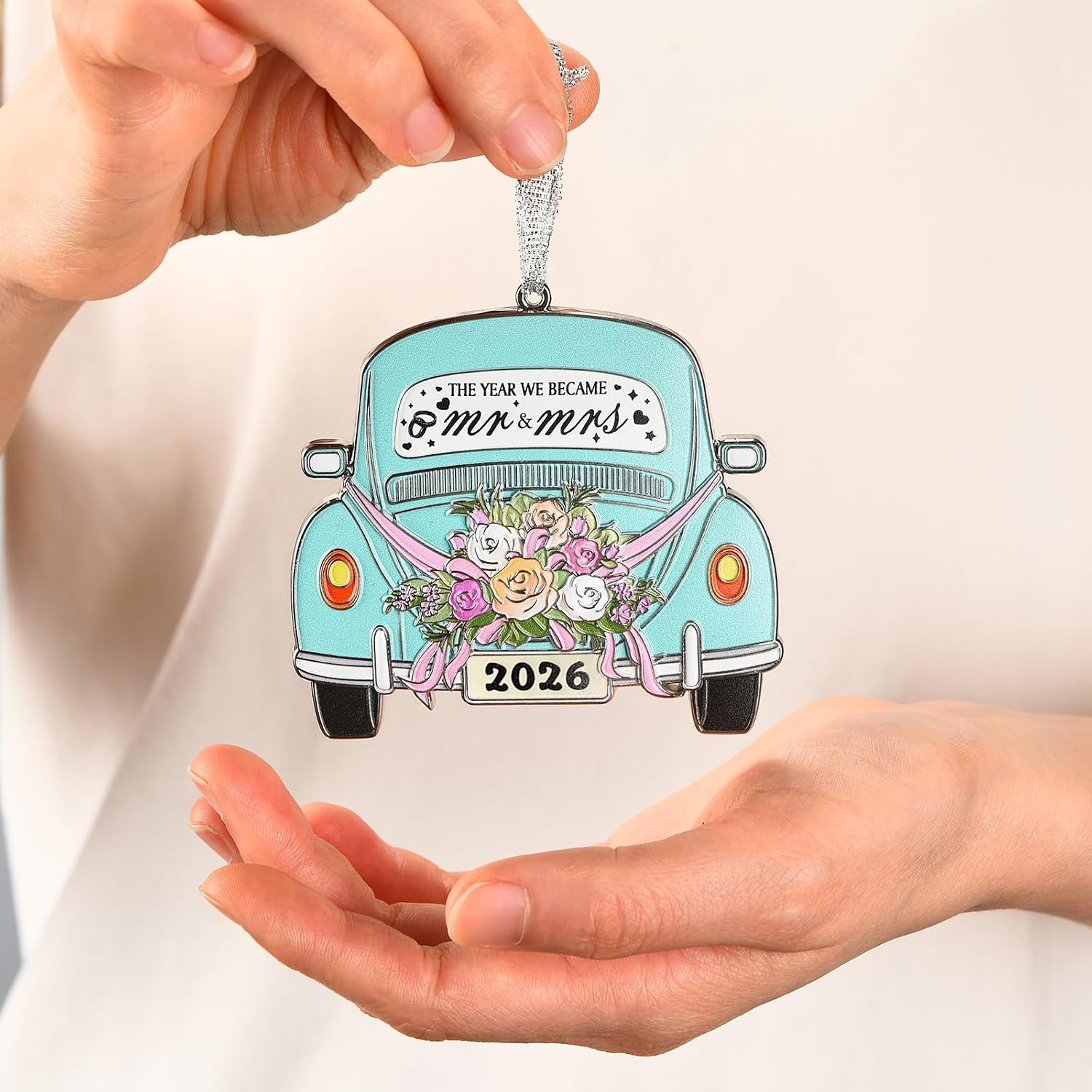 Wedding Gifts for Couples 2026, Mr and Mrs Gifts for Women, Wedding Gift Ideas for Newly Wed Couple, Bride, Bridal Shower, Future Mr & Mrs - Just Married Metal Hanging Ornament 2026