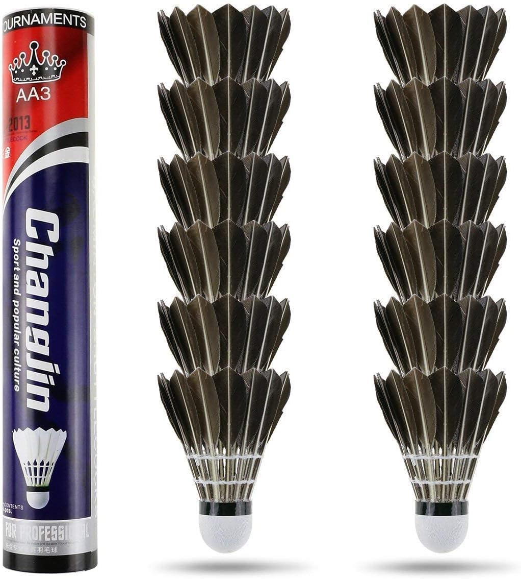 Philonext 12 Pack Plastic Feather Badminton Shuttlecocks Balls with Great Stability & Durability, High Speed Badminton Balls for Indoor Outdoor Game (Yellow)