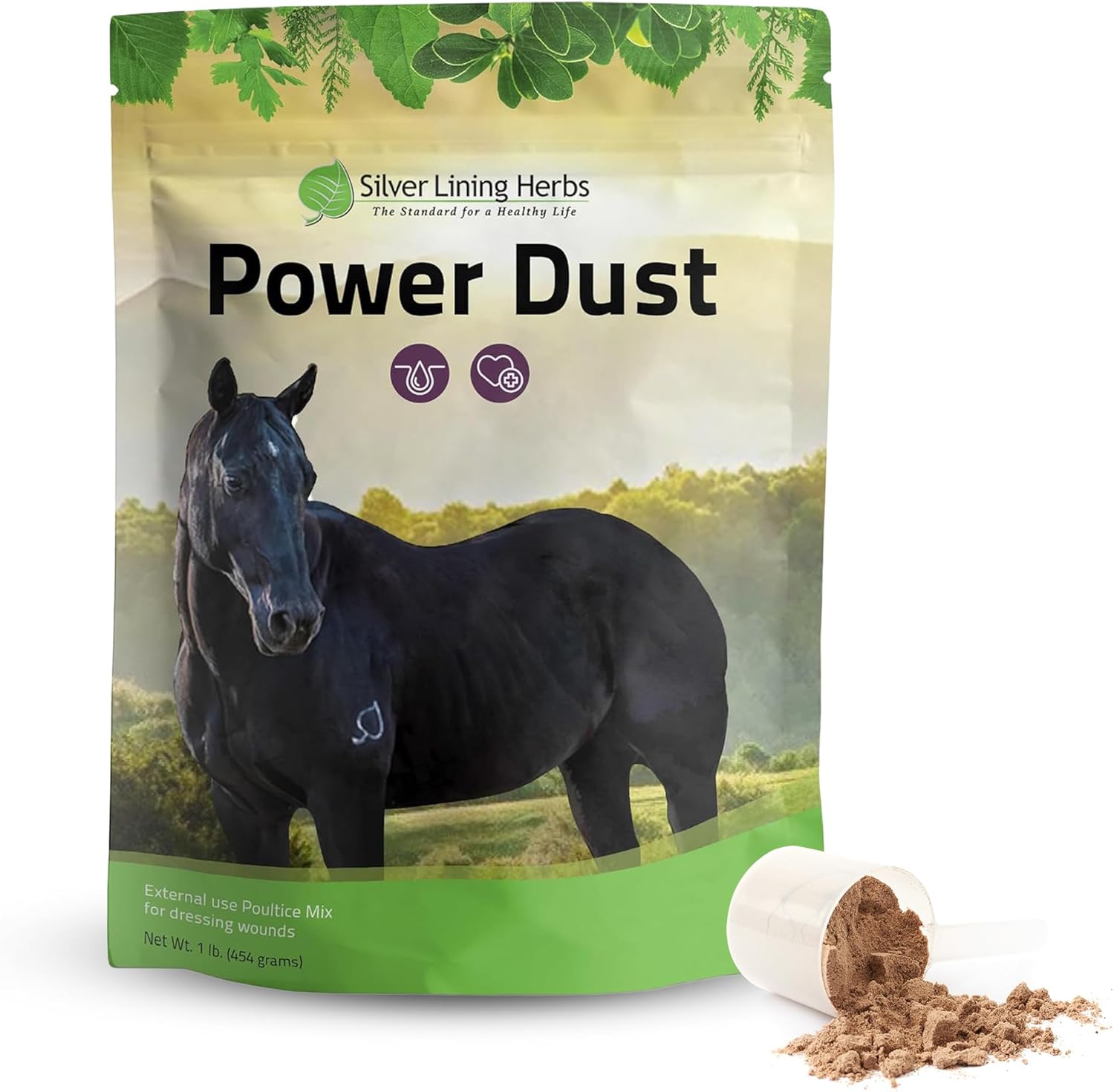 Silver Lining Herbs Power Dust for Horses - Herbal Wound Care & Poultice Powder to Support Tissue Growth & Circulation - Equine First Aid & Horse Supplies - 1 lb