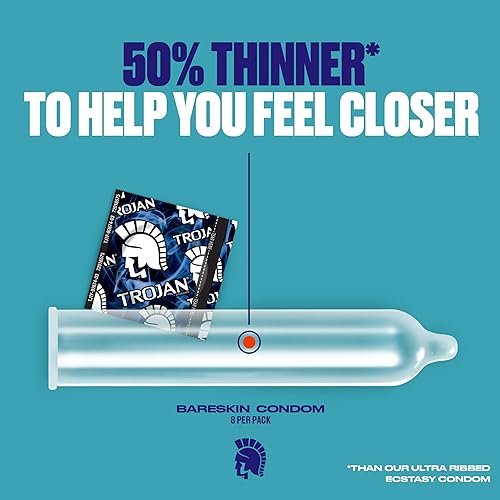 Miniatura 20 de Trojan Bareskin Raw - Condones lubricados, 24
