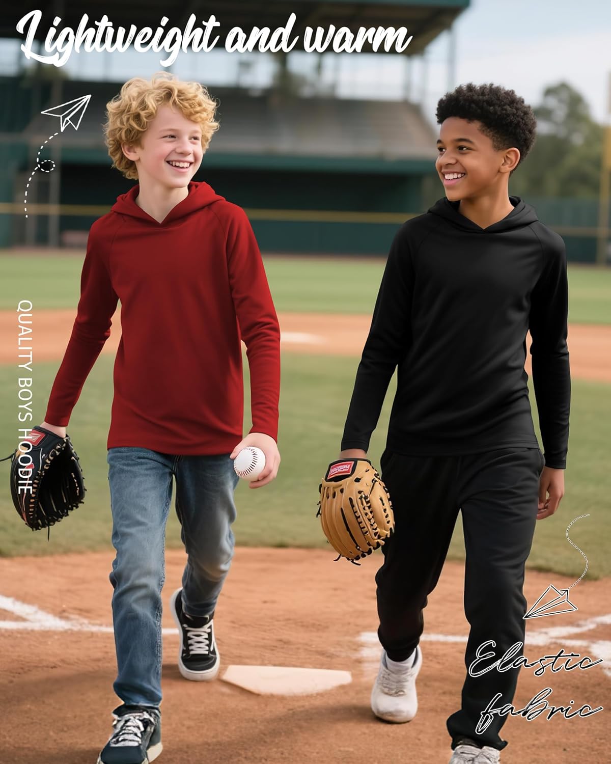 3 Pack Boys Hoodies Kids Long Sleeve Athletic Workout Cotton Blend Sweatshirts Casual Pullover Shirts(ages 6-18) - Image 3