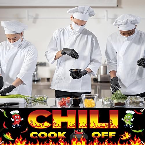 Miniatura 6 de Pancarta decorativa de Chili Cook Off, 41 x 24 pulgadas, pancarta de tela para concurso de cocina con chile, suministros de cocina de chile,