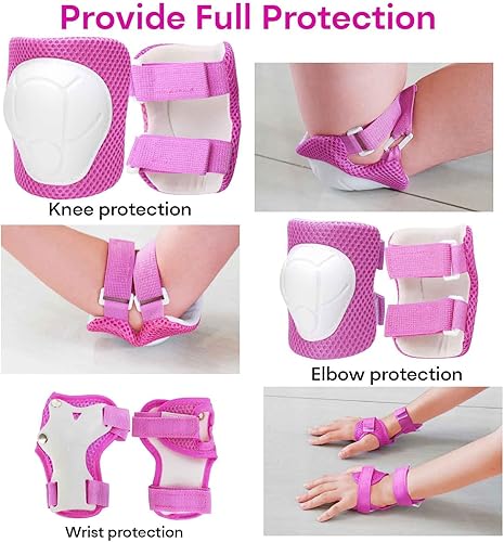 Miniatura 2 de KAMUGO - Casco de bicicleta para niños, casco para niños pequeños de 2 a 8 años, para niños y niñas, con equipo de protección deportiva, rodilleras,