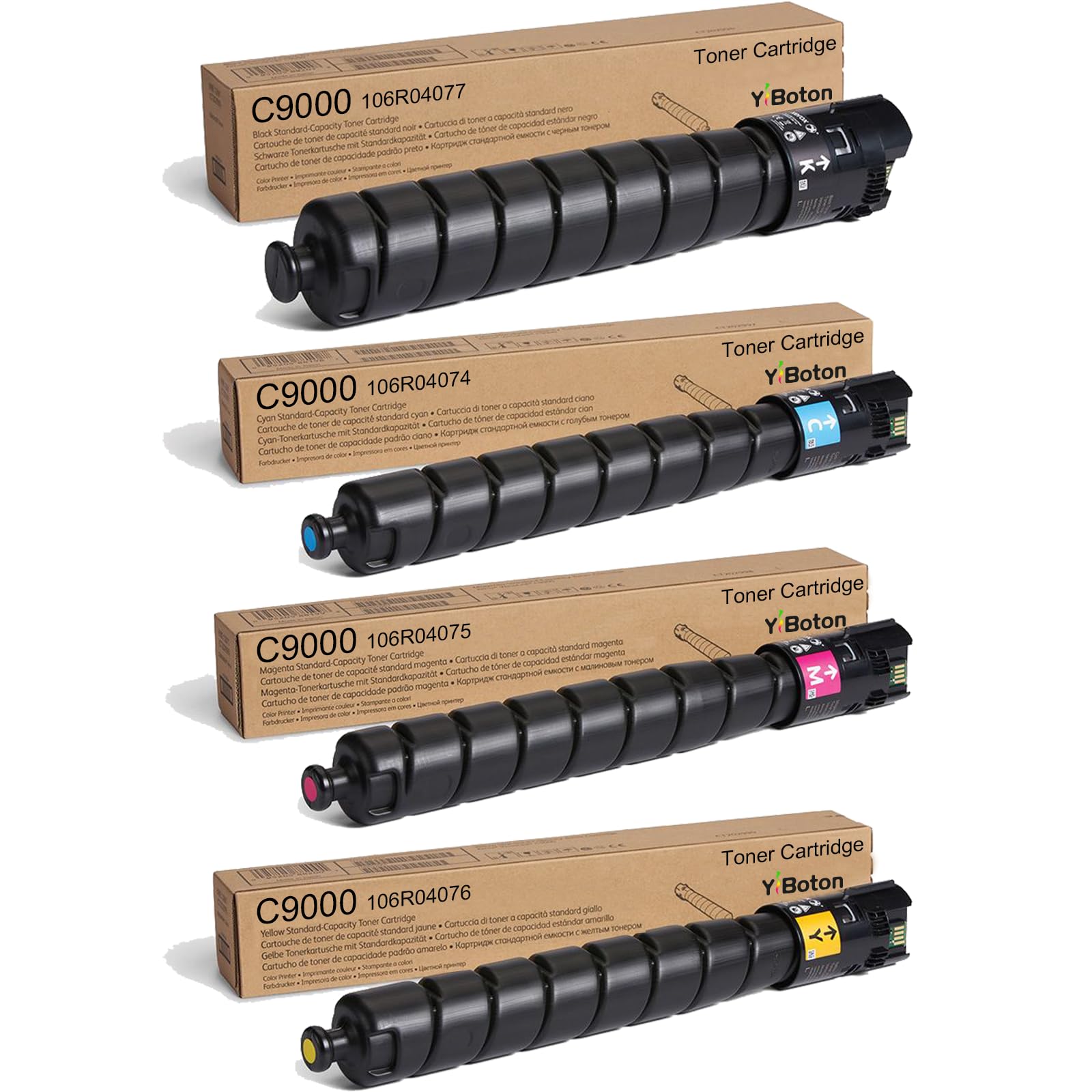 C9000 High Capacity Toner Cartridge for VersaLink C9000 Printer (4-Pack) | 106R04077 106R04074 106R04075 106R04076 Compatible with for Xerox VersaLink C9000 Printer,Black Cyan Magenta Yellow