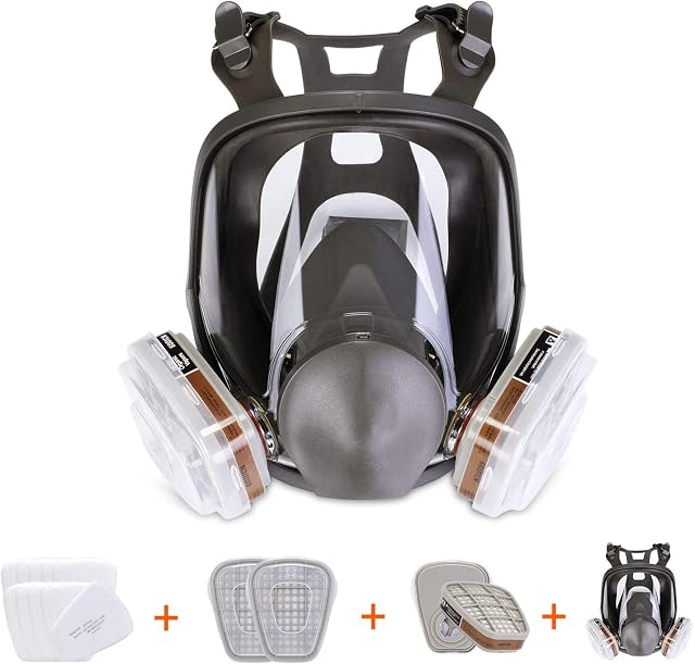 Holulo 15 in 1 Full Face Respirator Mask Respirator Mask for Organic Vapor Dust Paint Spray