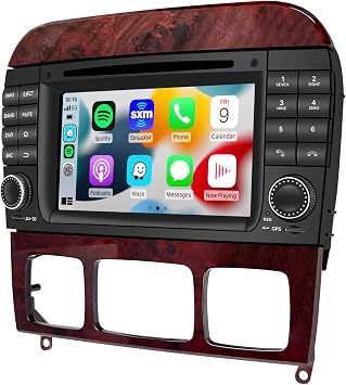 64GB Radio Replacement for Mercedes-Benz S-Class W220 CL-Class W215 CL500 CL600 CL55 CL63 CL65 1996-2005, Stereo Upgrade, 7" Touchscreen, Wireless CarPlay & Android Auto, Waze, Maps GPS Backup Camera
