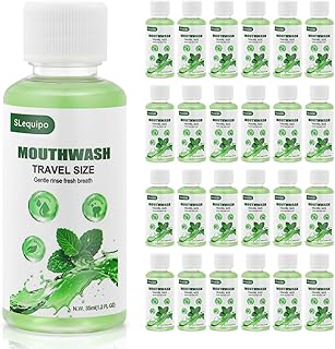 Travel Size Mouthwash Bulk Mini Fresh Mint Portable Mouthwash Individual Bottles 35ml/1.2fl oz for Travel Toiletry Kits (50)