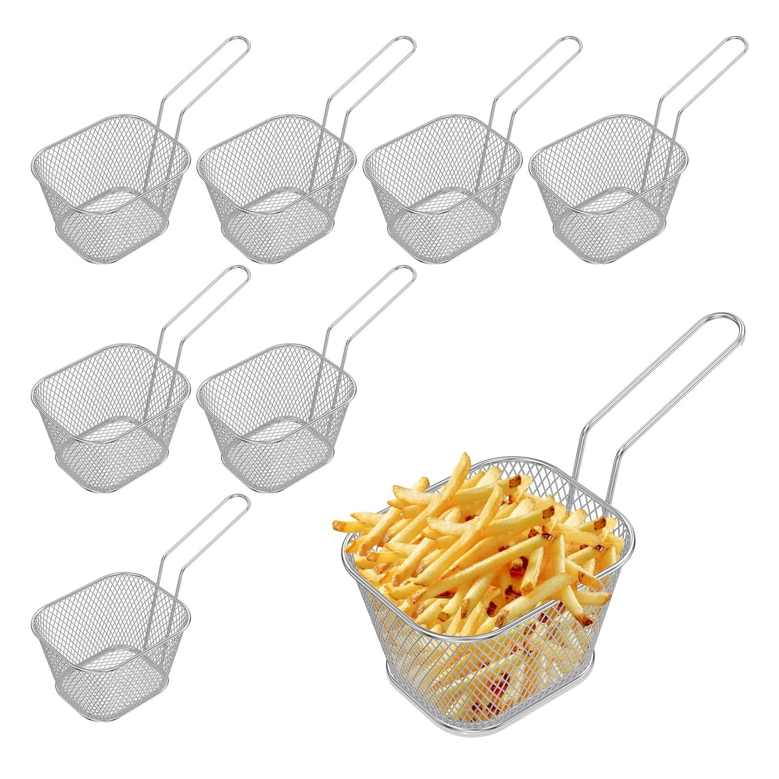 Panier à friture en maille égouttage rapide lot de 8 passoires frites robustes