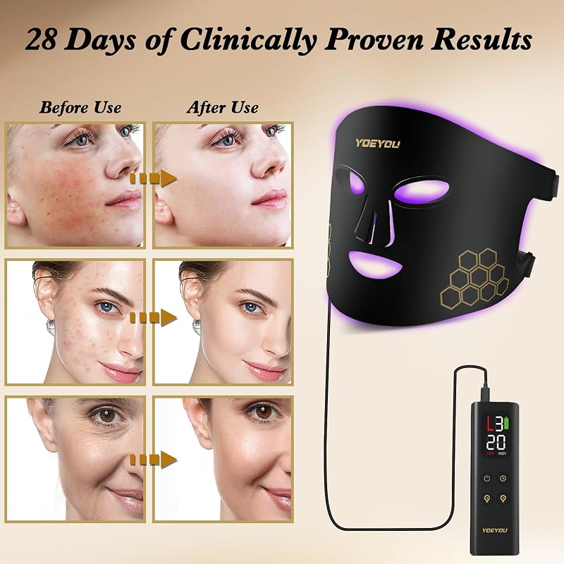 YOEYOU Red Light Therapy for Face, 850nm Near Infrared LED Face Mask image 4