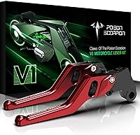 Vista 10 de POISON SCORPION Palancas de Freno y Embrague Cortas con Rodillo Ajustable CNC Negro Compatible con YZF R1 2004-2008 / YZF R6 2005-2016