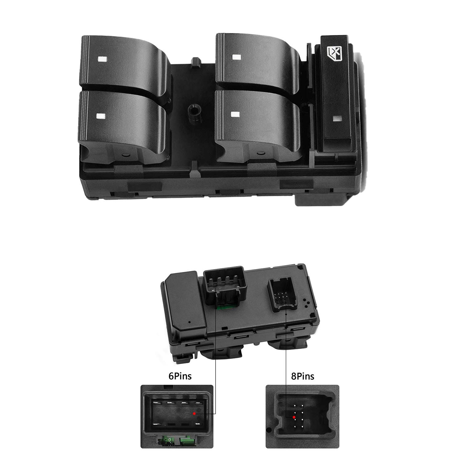 Best Cyber Deals 🔥 Driver Side Power Window Master Switch for Chevy Silverado 1500 2500 3500 GMC Sierra 2007-2013 Chevrolet Trat Traverse, HHR 2009-2015 Door Lock Switch Replacement Replaces 25951963, 20945129, 25789692