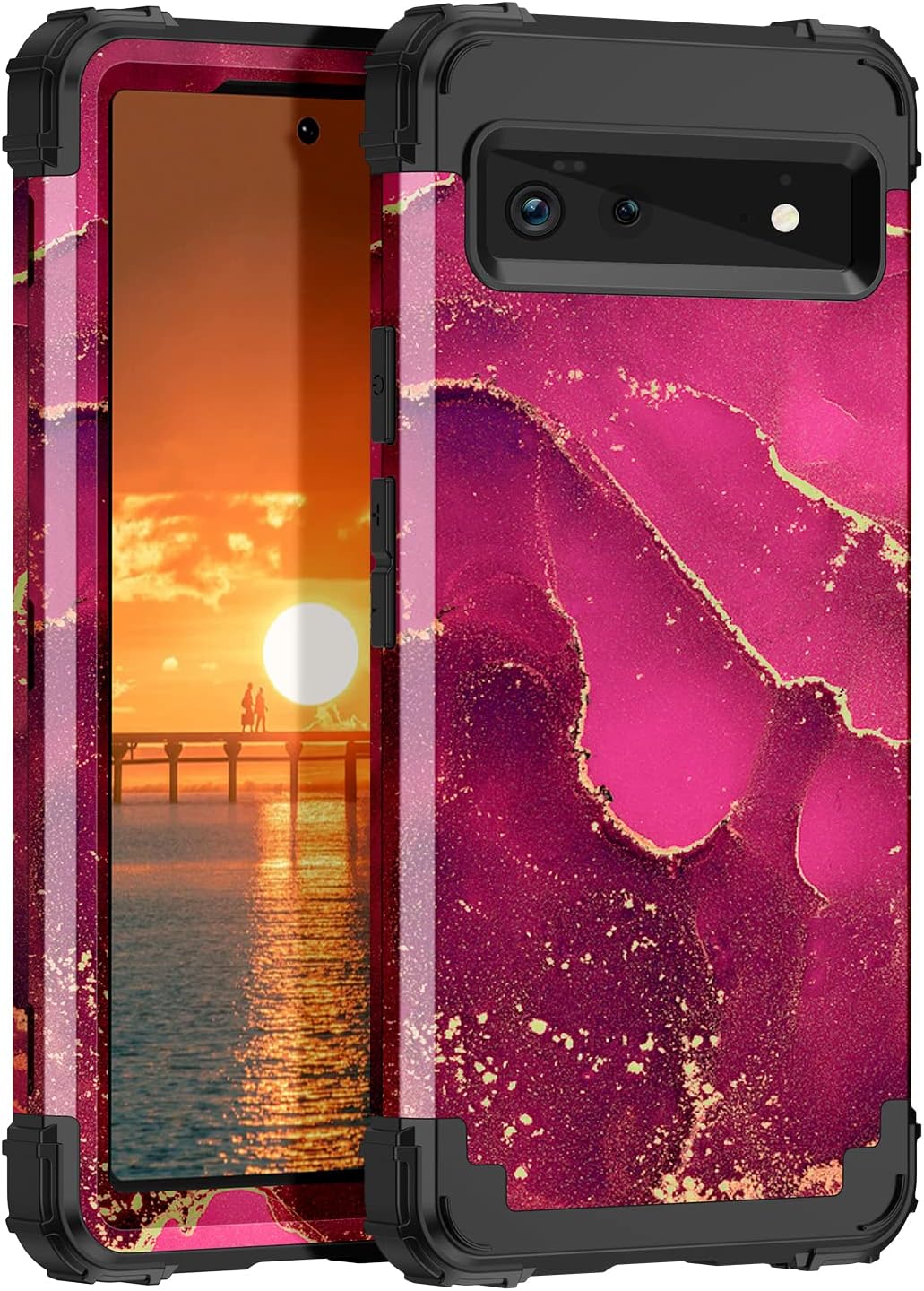 Hekodonk for Google Pixel 6 Case,Heavy Duty Shockproof