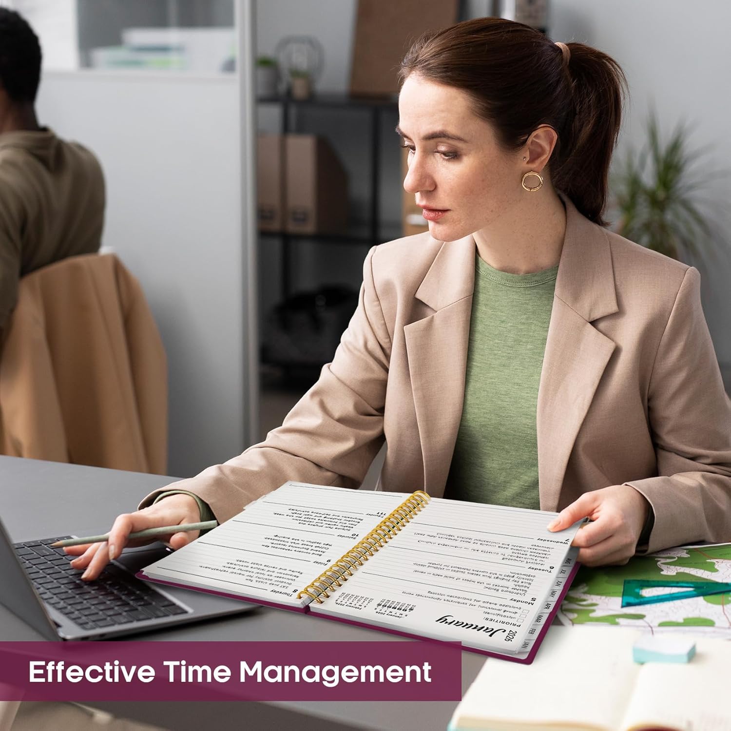 2026 Planner, Weekly and Monthly Calendar Planner, January 2026 - December 2026, Hardcover 2026 Calendar Book with Tabs For Women & Men, Inner Pocket, Spiral Bound, Perfect for Office Home School Supplies - A4 (8.5" x 11"), Crabberry Red - Image 7