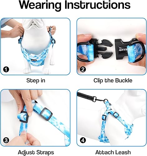 Miniatura 7 de Jack & Bully Arnés para perro, chaleco sin tirones, de neopreno ajustable, suave con malla transpirable, para todo tipo de clima, bulldog francés