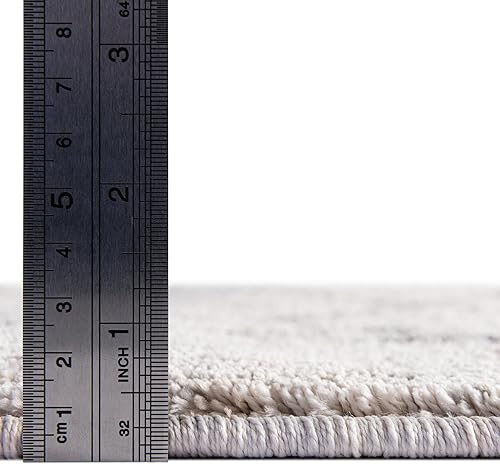 Miniatura 2 de Unique Loom Eco Trellis Collection - Alfombra de área - Mondo (rectangular 7 pies 10 pulgadas x 10 pies 0 pulgadas, marfilgris)