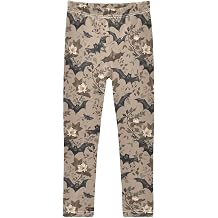 Girls Leggings Vintage Goth Bats Flowers Soft Toddler Leggings for Girls Kids Pants Size 4T-10T