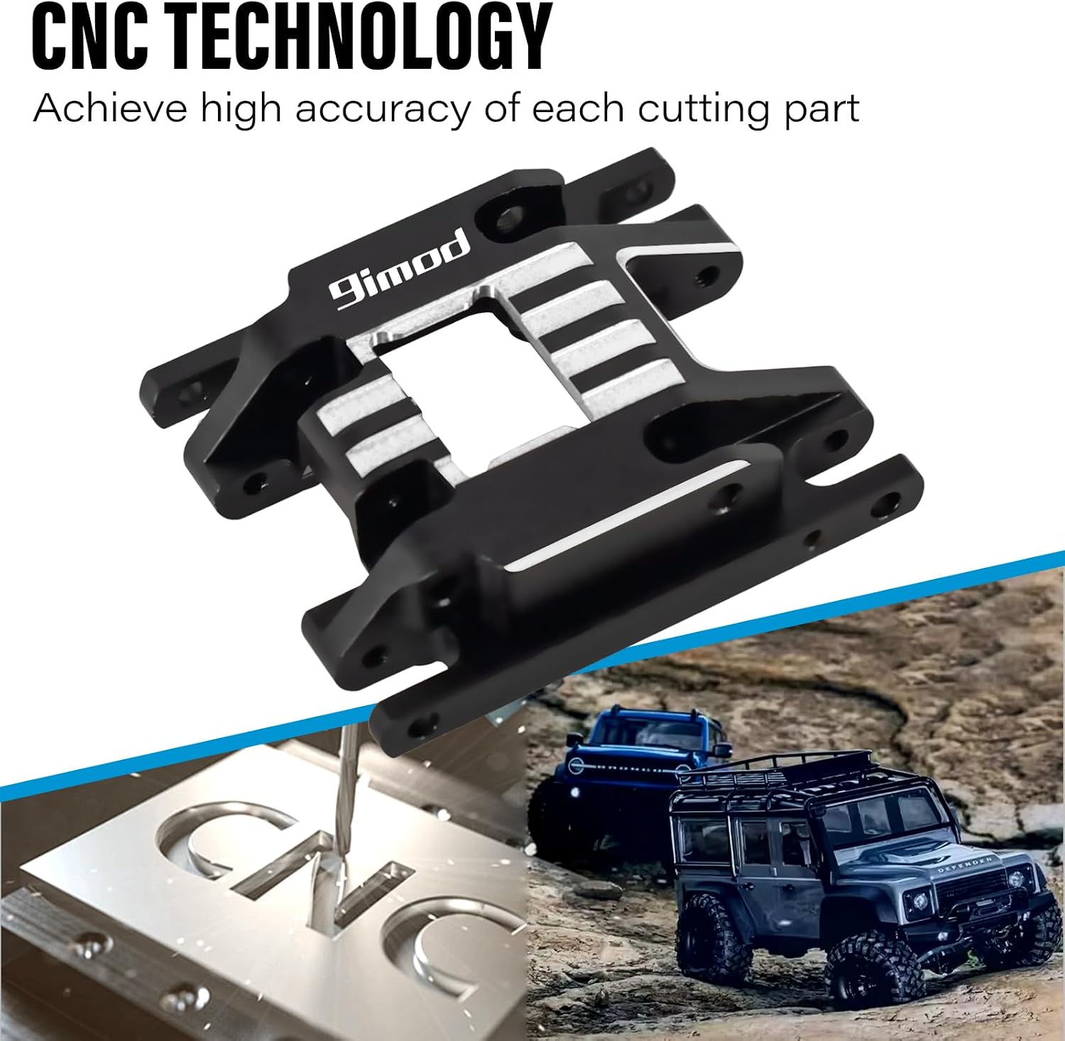 Aluminum Skid Plate Transmission Mount CNC Upgrade for TRX4M 1/18 RC Crawler