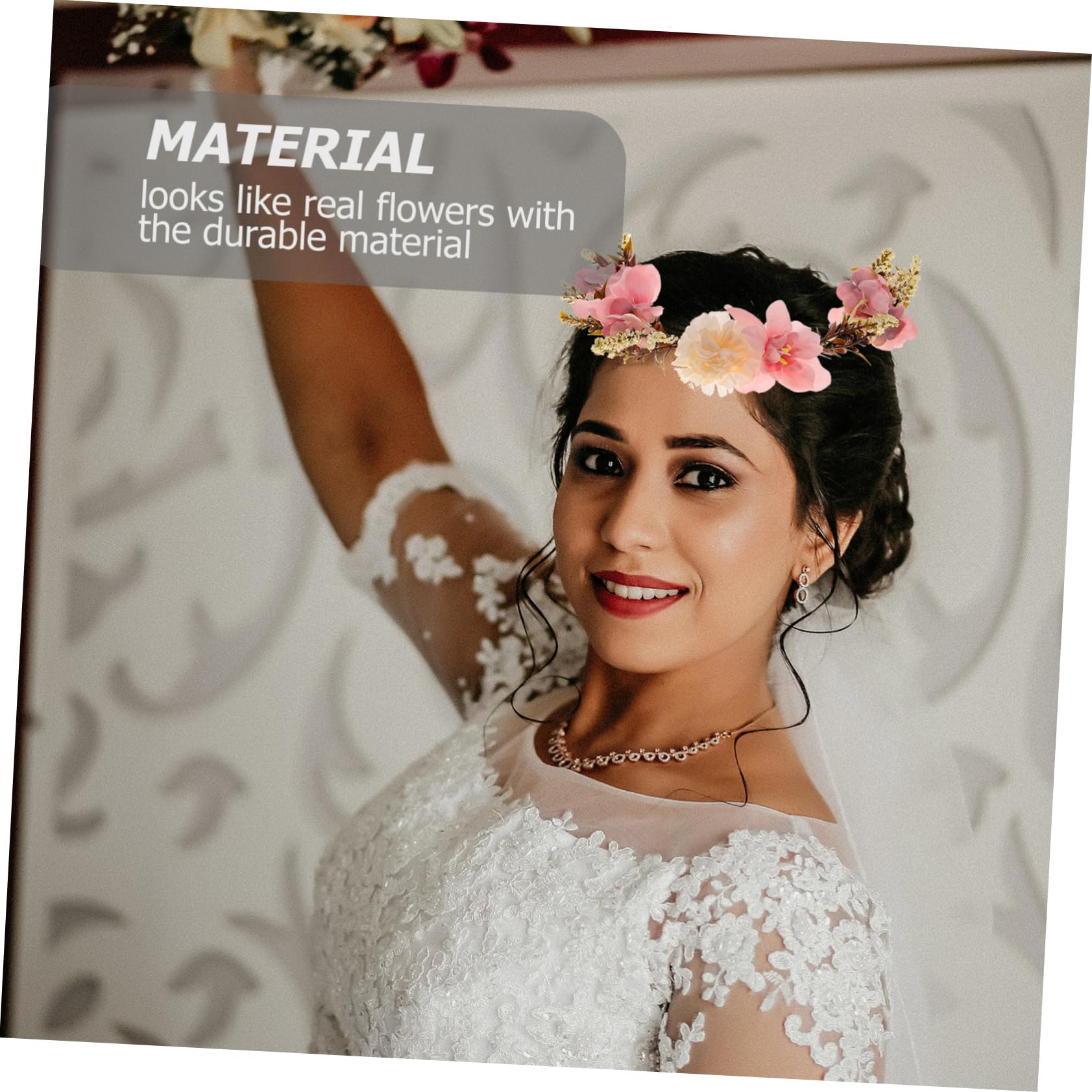 Serrage-tête Fleur pour Femme en Tissu pour Mariage et Plage