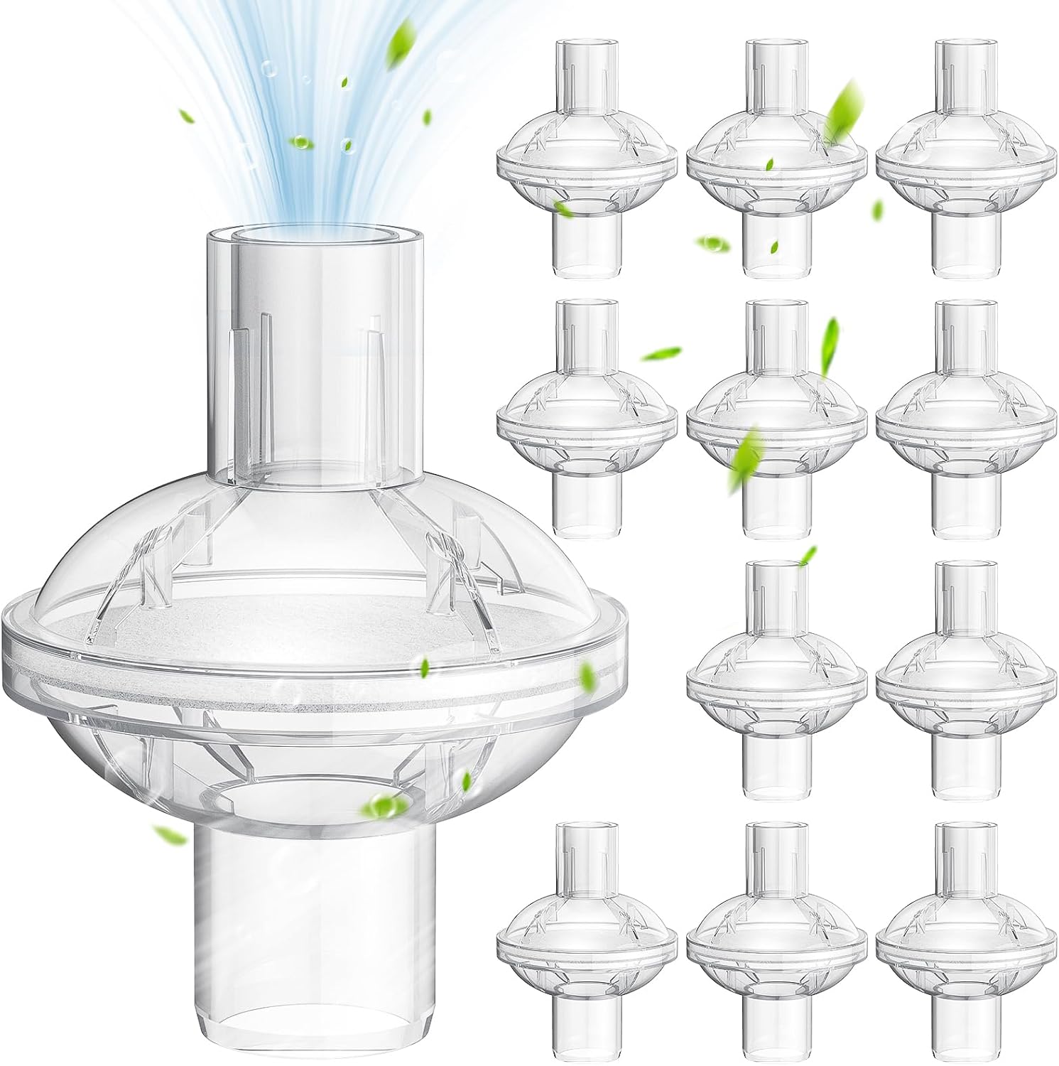 12 CPAP Filters BiPAP Machines ResMed, Dreamstation Standard, All CACP Machine Sizes 22mm and 25mm Tubes, High Efficiency Filter & Clean Air & Enhanced Comfort CPAP Inline Filters