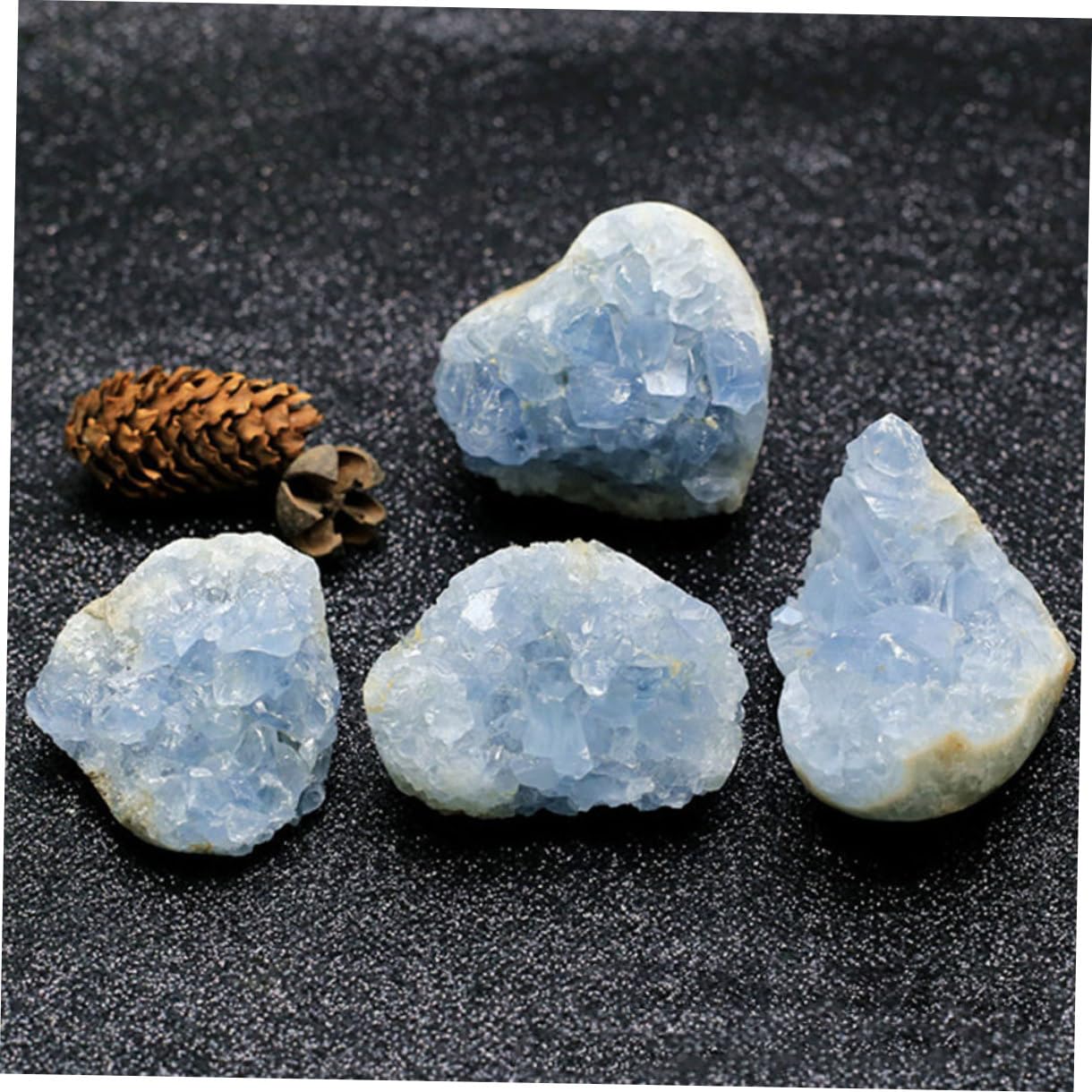 ULTECHNOVO Cristal de Celestita Natural para Joyería y Decoración, Pieza Mineral Aleatoria para Coleccionistas y Proyectos DIY en Investigaciones Geológicas