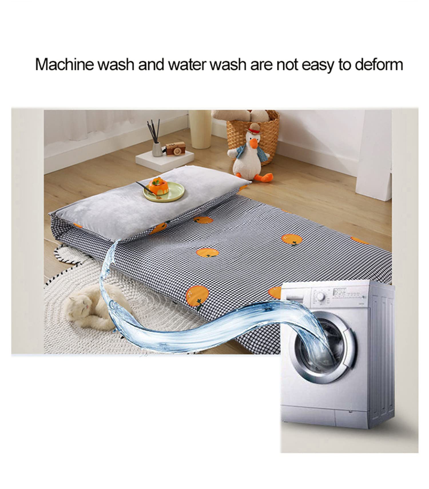 Funda De Algodón para Colchón De Futón De Suelo Japonés Tradicional con Cremallera, Lavable A Máquina, Colchón De Camping, Cubierta Protectora,G,90X190cm