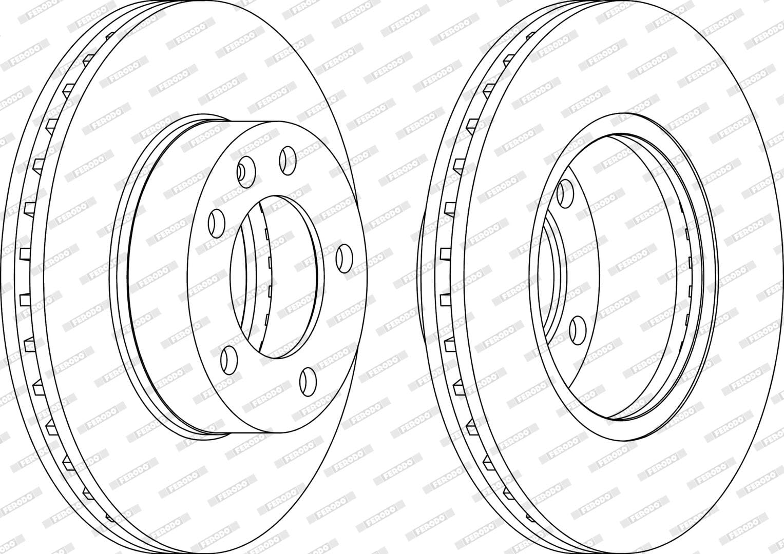 FERODO DDF1217C-1 2x Disque de frein Avant Ø305mm Hauteur: 78mm Épaisseur: 28mm ventilé Compatible avec RENAULT Master 2 Van FD Master 2 Camion plate-forme/Châssis ED/HD/UD Master 2 Bus JD, OPEL