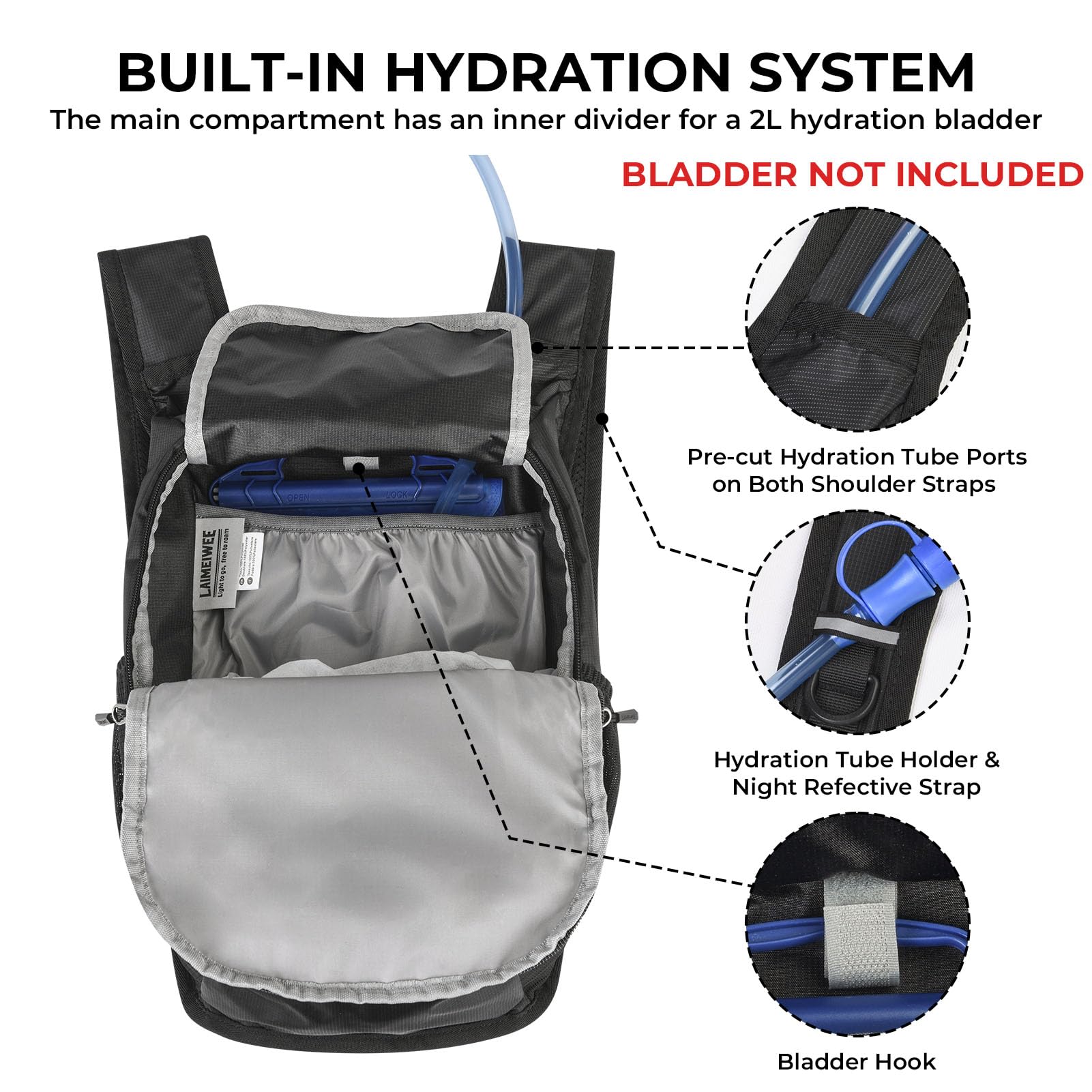 Mochila pequeña de senderismo plegable de 13 L, mochila ligera y plegable para viajes de un día, mochila de viaje para hombres y mujeres