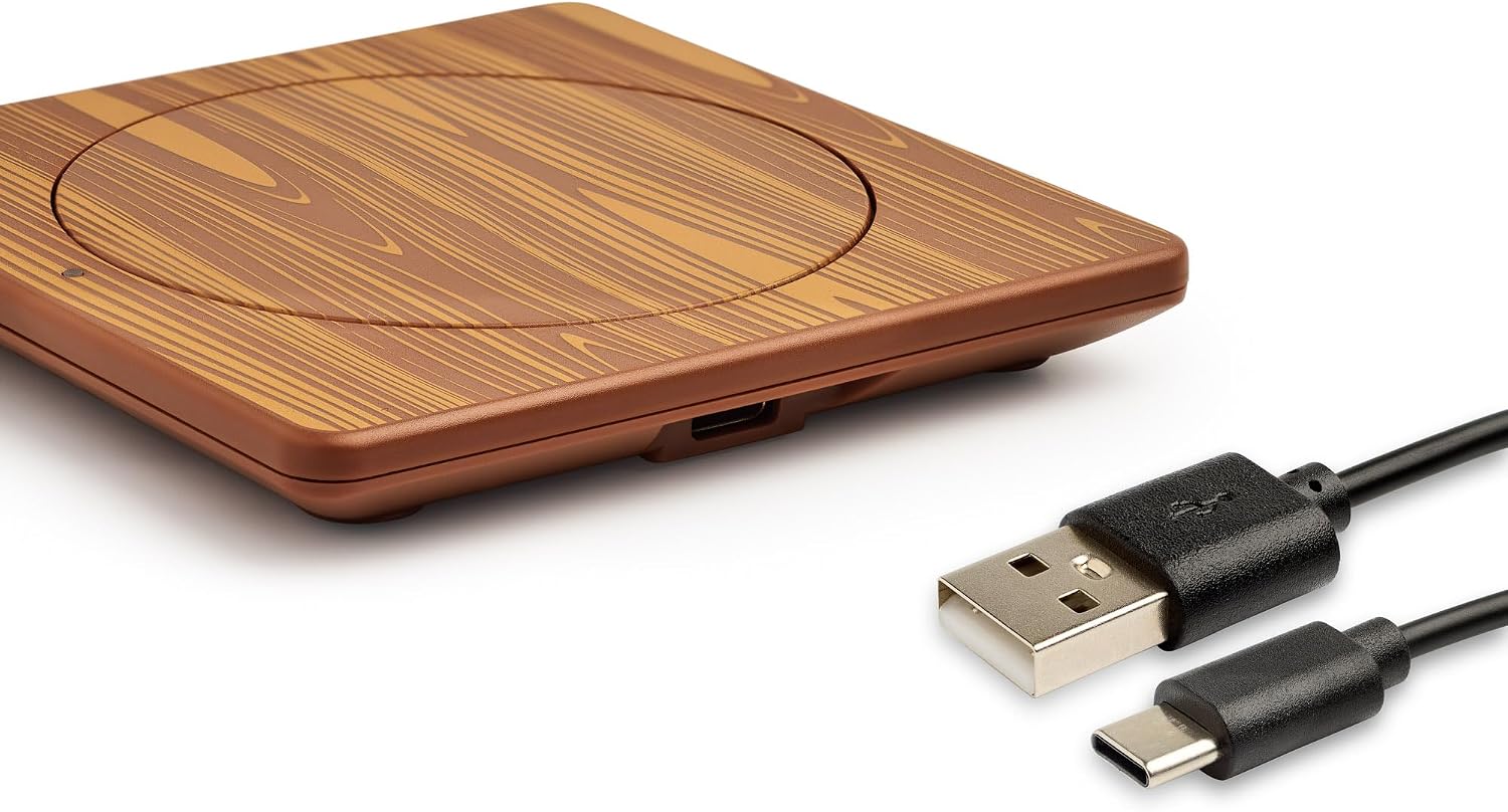 Gifts for Readers & Writers Wireless Charger, 15W MagSafe- Compatible Charging Pad, Portable & Magnetic Fast Charging Station, ZipCharger for iPhone & Airpods, Wood