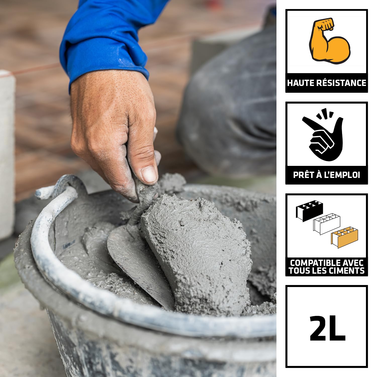 SIKA - Résine d’adhérence prête à l'emploi - SikaLatex Evolution - 2L | Résine d’accrochage pour mortiers et enduits - Améliore l’adhérence et l’étanchéité - Limite les risques de fissuration