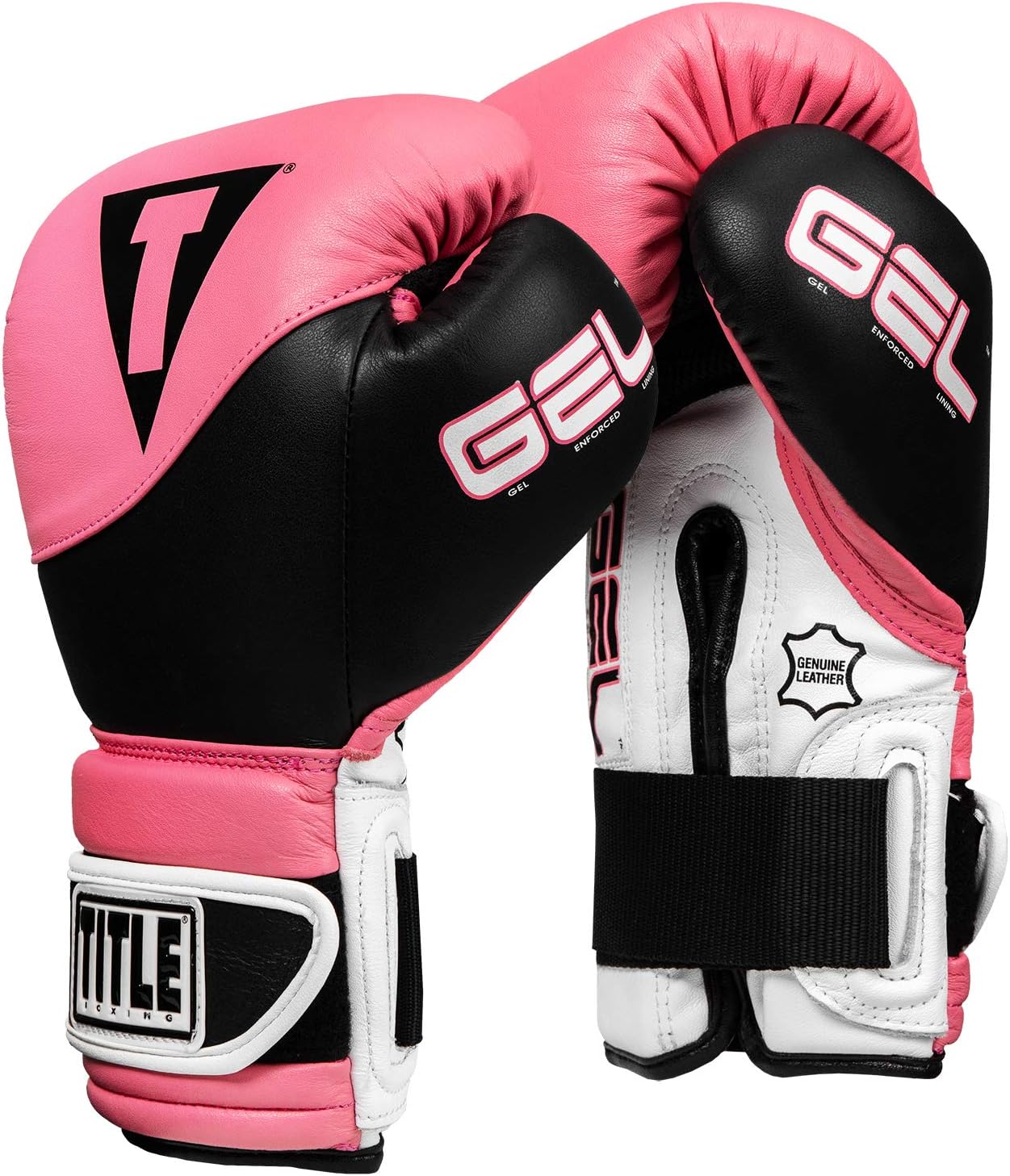 Title Boxing Gel Suspense Training Gloves, Pink/Black, 14 oz