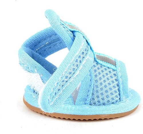Miniatura 4 de Zunea Zapatos de verano para perros para pavimento caliente, sandalias de malla transpirable para cachorros, protectores antideslizantes para patas,