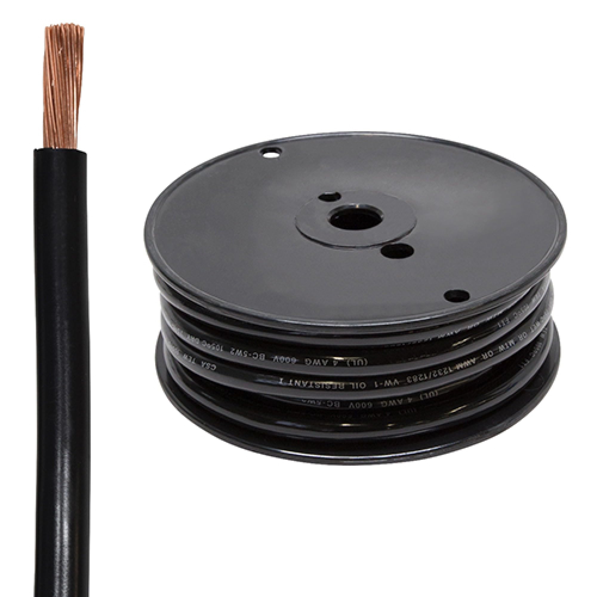 Câble de batterie 7,6 m Red Hawk noir BAT-2001-25 pour chariot de golf électrique