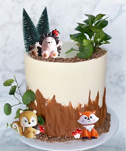 Miniatura 6 de 16 adornos para tartas de animales del bosque del bosque para baby shower, cumpleaños, decoración de fiesta temática de bosque