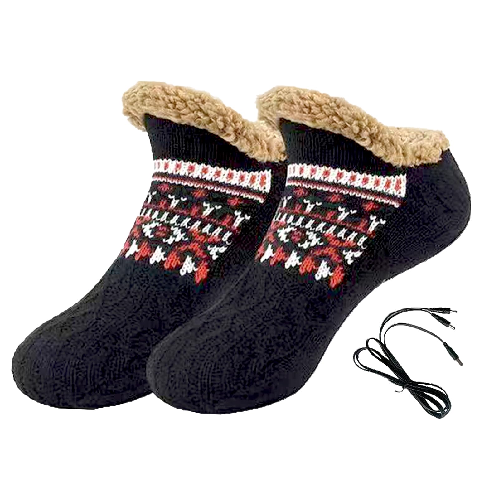 USB Heated Socks Men Women Heated Foot Warmer Socks Thick Fleece Floor Sock Thermal Slipper Sock Feet Heater