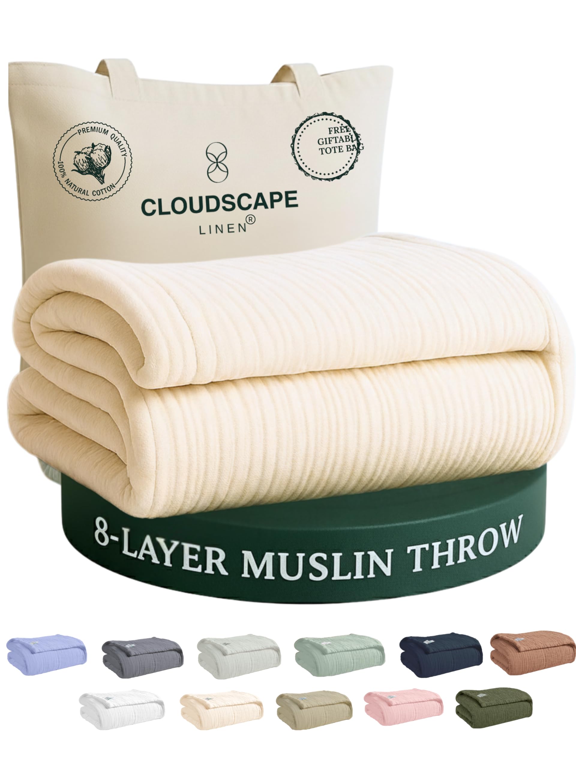 CLOUDSCAPE 8 Layer Throw Muslin Blanket