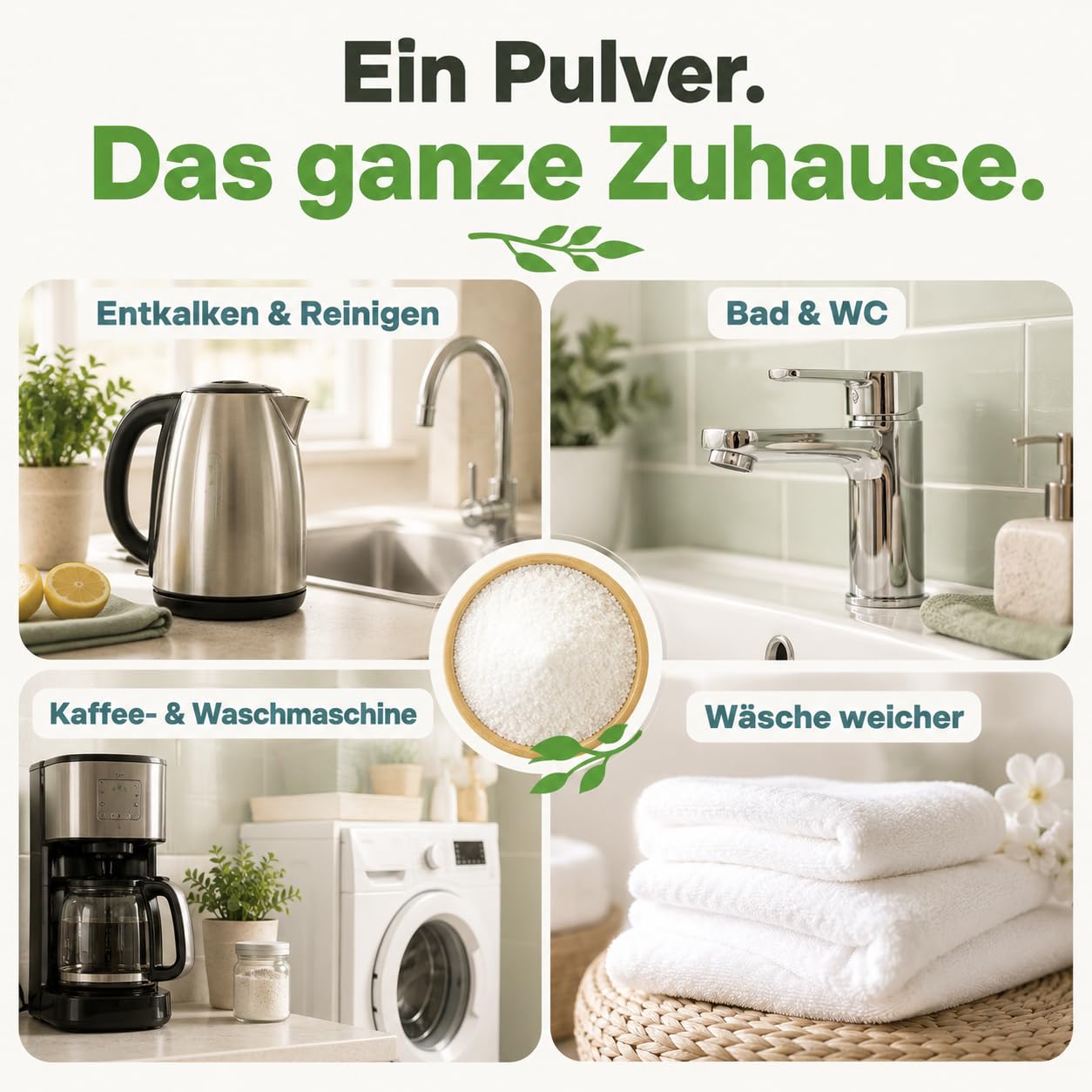 GiDeli Zitronensäure Pulver E330 in Lebensmittelqualität 4x5kg - reine Citric Acid zum Entkalken von Wasserkocher Kaffeemaschine & Waschmaschine - Vegan & Gentechnikfrei für Küche und Haushalt