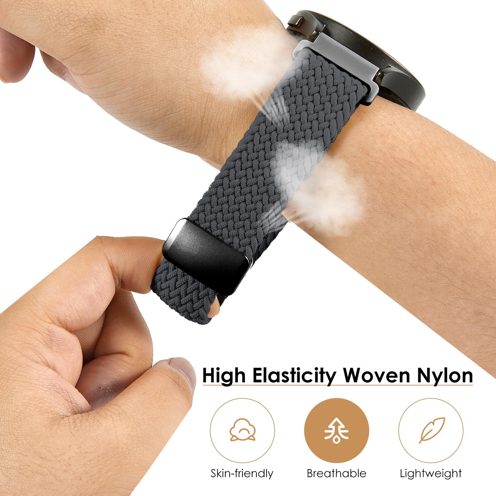 Correas magnéticas de nailon trenzado de liberación rápida para reloj, correa elástica de repuesto deportiva para hombres y mujeres, 18 mm, 19 mm, 20 mm, 22 mm
