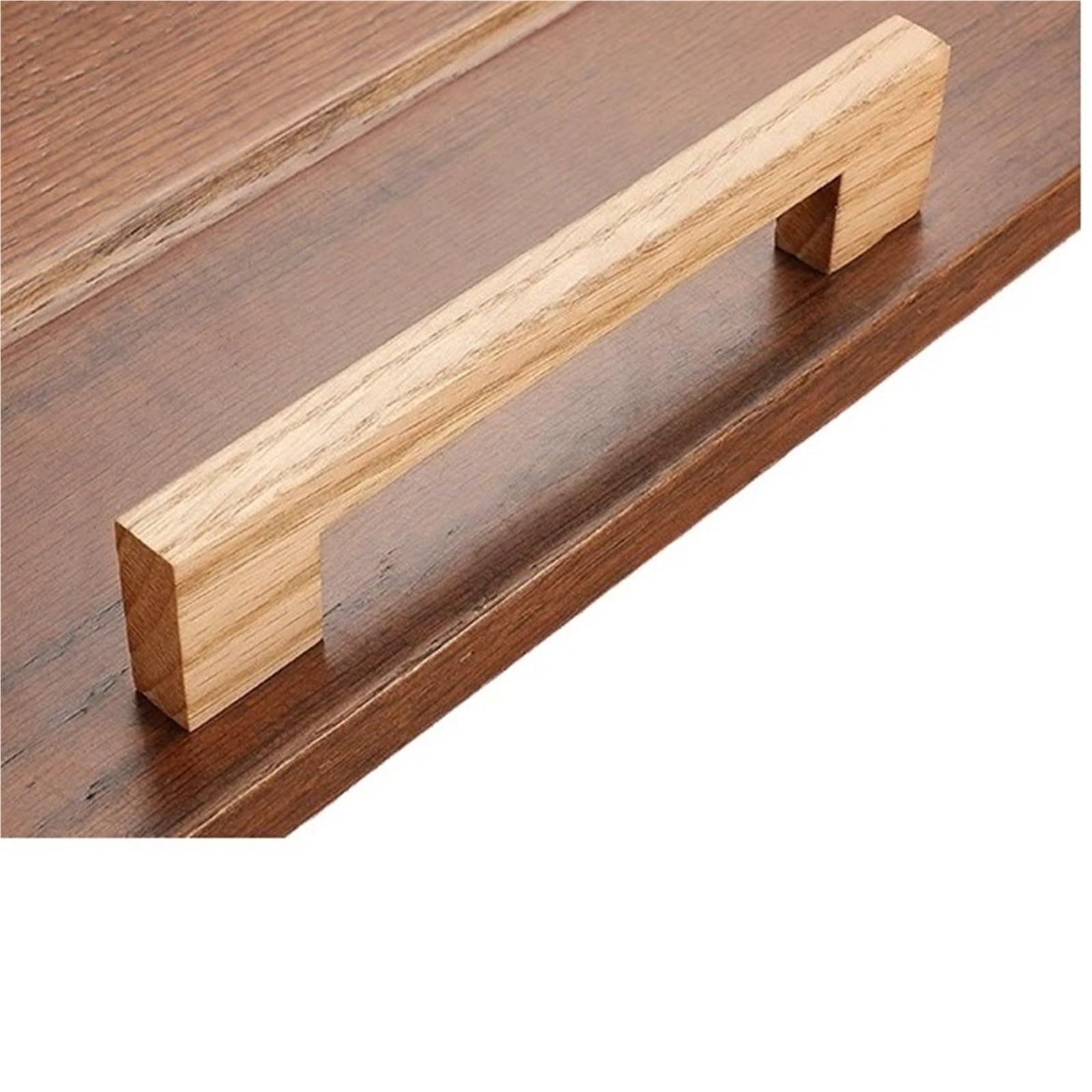 LADFRTYU Wooden Handles 2pc Wooden Cabinet Door Handle Cupboard Knob and Kitchen Knobs Wardrobe Handles for Furniture Hardware(L153xH34xW12xC128mm-A)