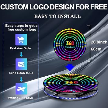 360 Photo Booth Machine for Parties with Flight Case,Logo Customization,Software APP Remote Automatic 360 Spin Camera Booth