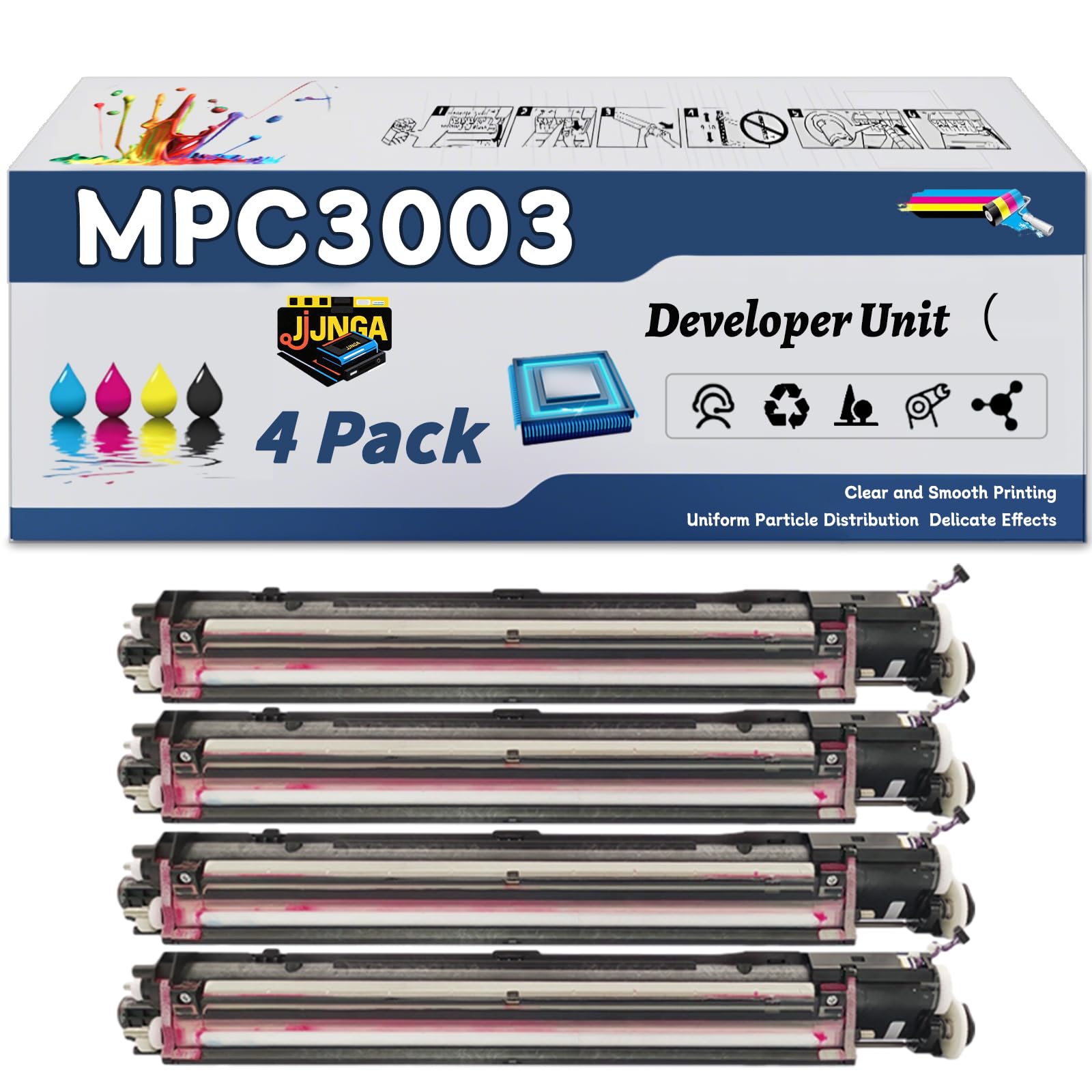 JJNGA MPC3003 Developer Unit?Contains Carrier? is Compatible for Ricoh MP C3003 MP C3503 MP C4503 MP C5503 MP Printers (4-Pack BK/C/M/Y)
