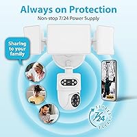 Vista 6 de Olafus 2K Dual Lens Security Camera Outdoor, 360° Auto Tracking, 5500LM Floodlight, Color Night Vision, Motion Detection, 2-Way Audio, Alexa/Google