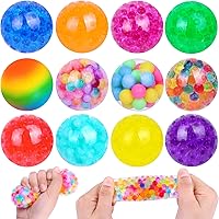 DULEFUN Squishy Stress Balls for Adults - 12 Pack Fidget Squeeze Balls Stress Relief Toy with Storage Box for Office & Party Favors