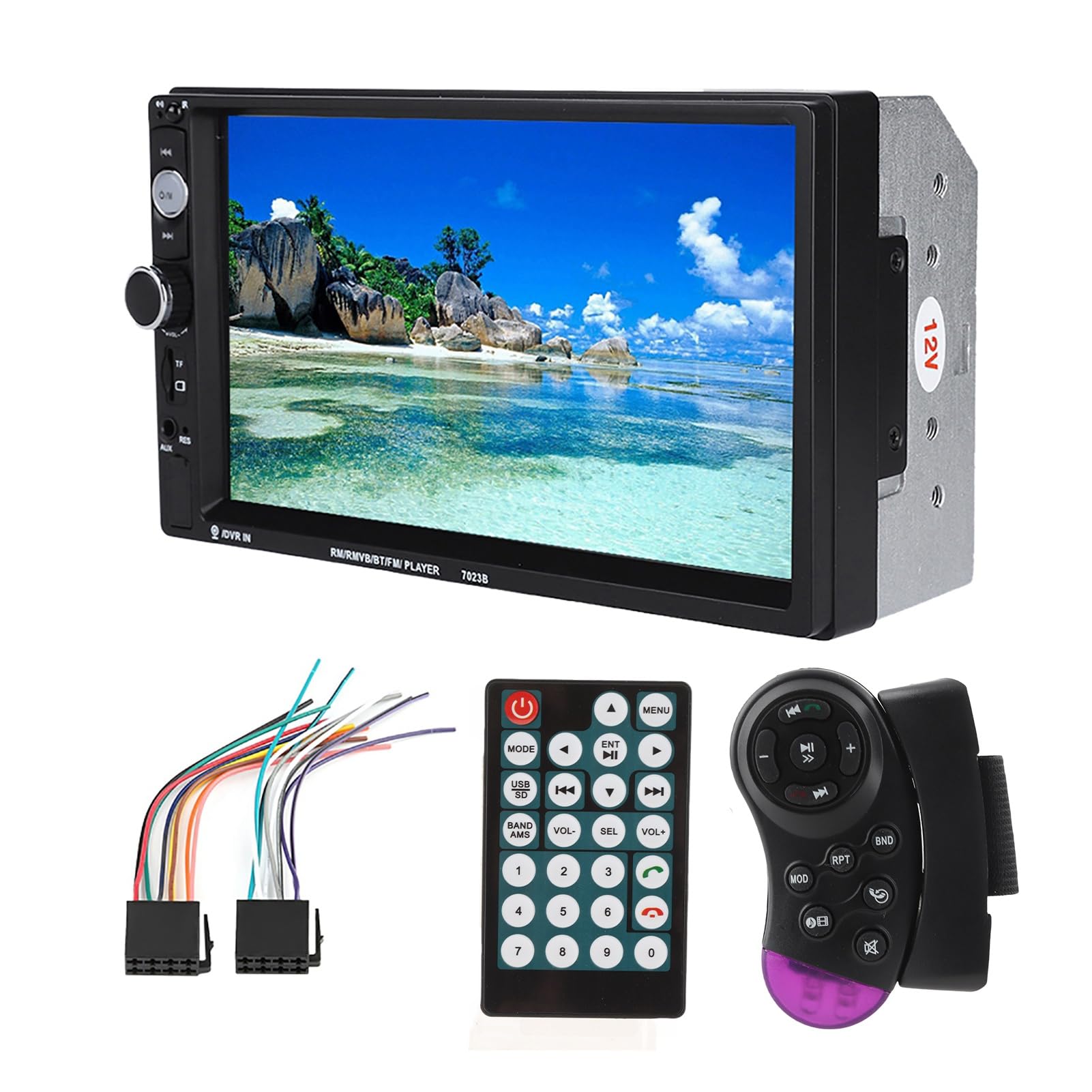 KIMISS 7 Pulgadas MP5 para Coche, Pantalla Táctil Double DIN, Bluetooth, Radio FM, Compatible con Cámara Reversa, Reproductor Multimedia