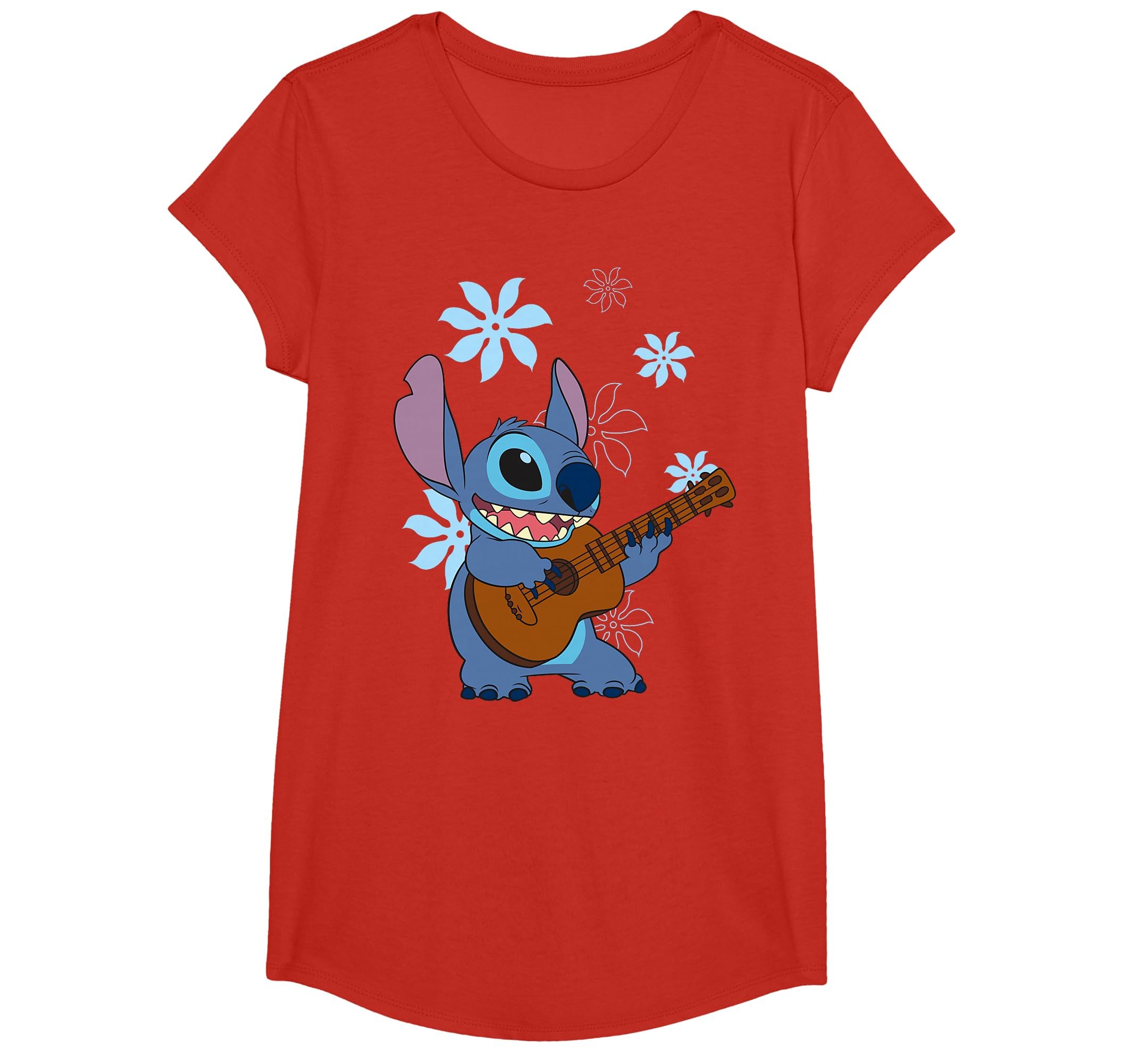 Girl's Lilo &amp; Stitch Floral Ukulele Dance T-Shirt