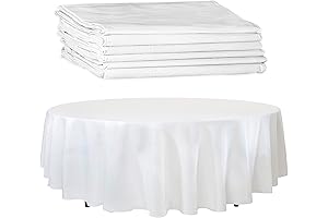 Upper Midland Products White Paper Table Cloths for Round Tables